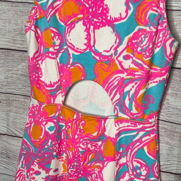 Lilly Pulitzer Feeling Tanked Groovy Floral Shift Terry Cloth Dress Size XS - Picture 7 of 12